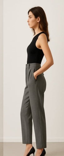 Women’s High-Waist Wide-Leg Formal Pants – Gray - Alternative view