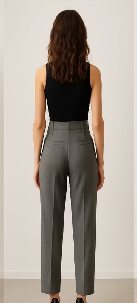 Women’s High-Waist Wide-Leg Formal Pants – Gray