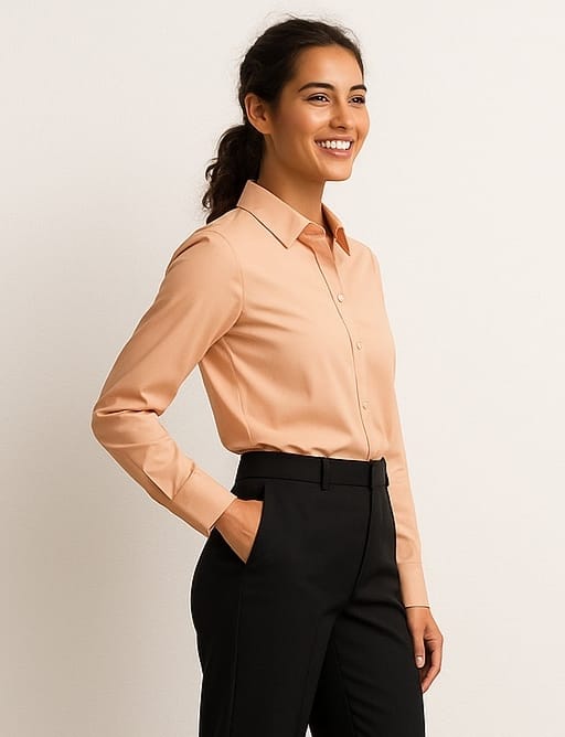 Chic Peach Formal Shirt for Women
