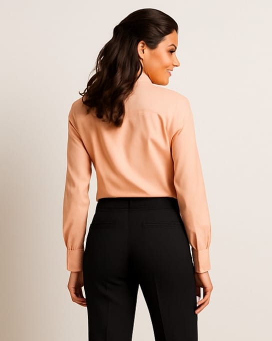 Chic Peach Formal Shirt for Women