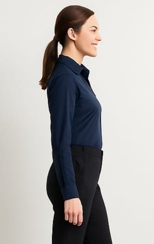 Elegant Navy Blue Formal Shirt for Women