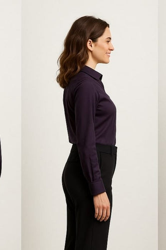 Elegant Wine Formal Shirt for Women - Alternative view