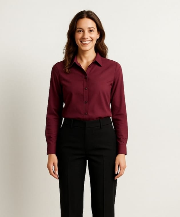 Udariya Women’s Maroon Formal Shirt