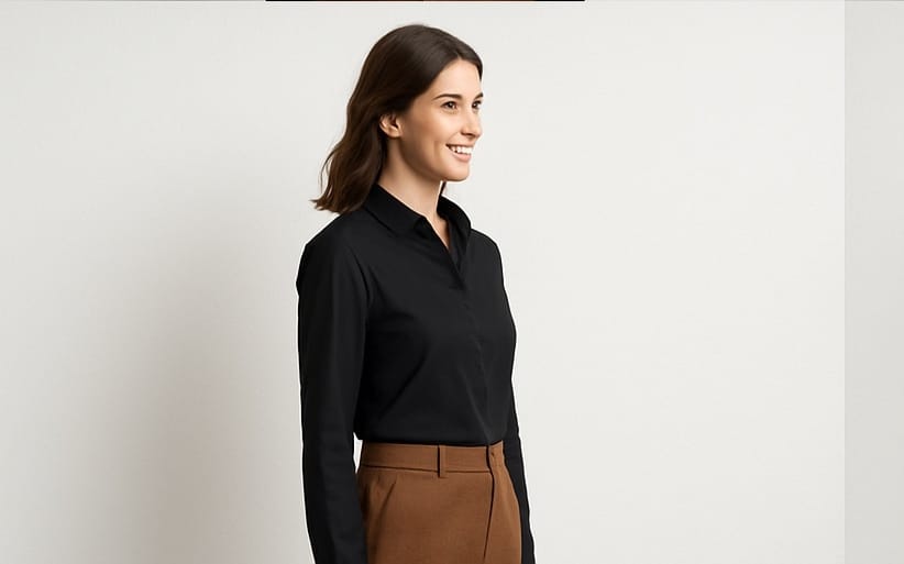 Udariya Women’s Classic Black Formal Shirt