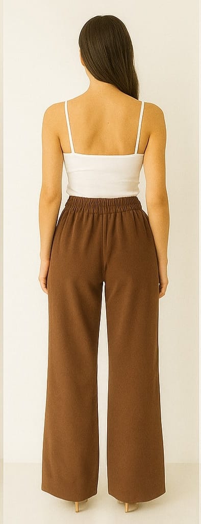 Women's Brown Parachute Lower with Side Bow Detail